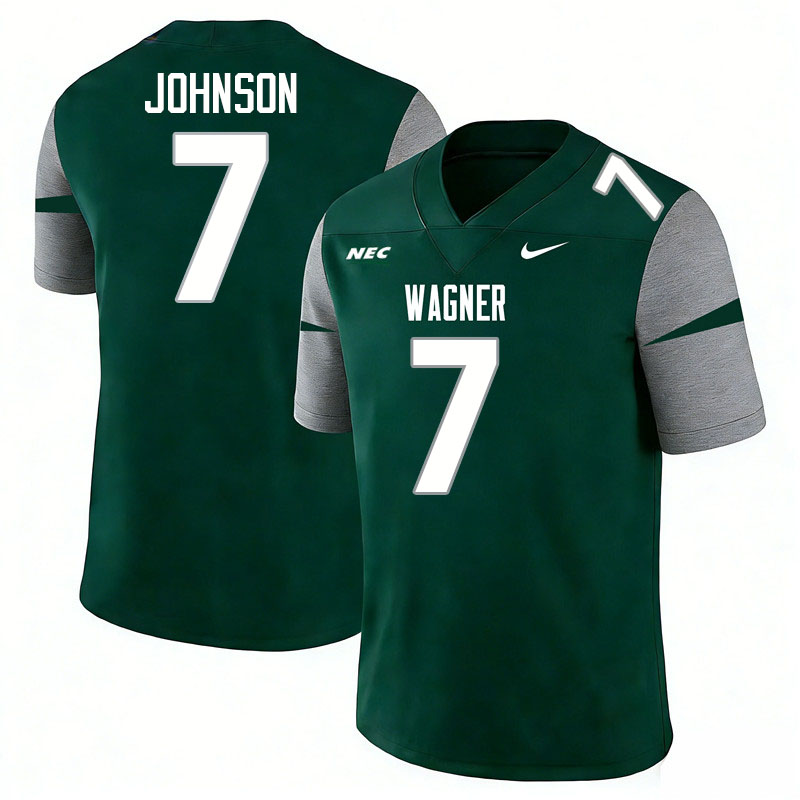 Wagner Seahawks #7 Jordan Johnson College Football Jerseys,Uniforms Stitched-Green